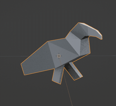 3D Bird With Orange Outline GIF