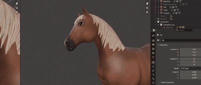 3D Brown Horse With White Mane And Tail GIF