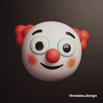 3D Clown Face GIF