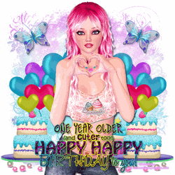 3D Cute Girly Birthday Greeting GIF