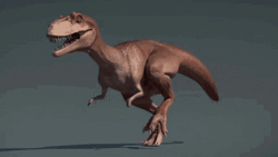 3D Dinosaur Running Away GIF