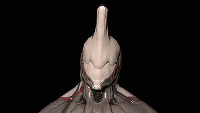 3D Dolphin Head With Red Lines GIF