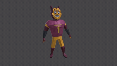 3D Football Player With Number 1 GIF