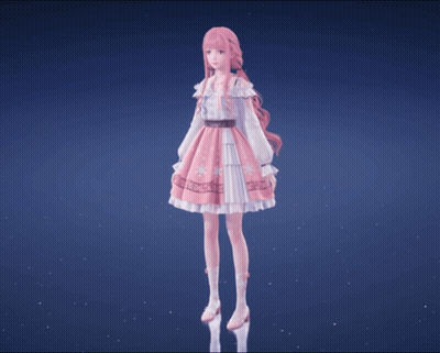 3D Girl In Pink Dress GIF