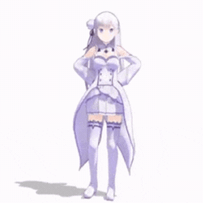 3D Girl In Purple Dress Running GIF