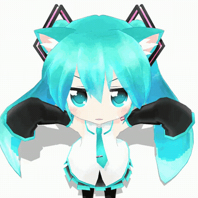 3D Girl With Cat Ears GIF