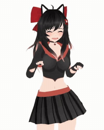 3D Girl With Cat Ears GIF