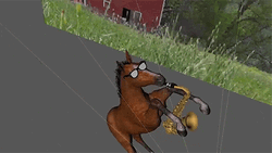 3d Glitch Horse With Saxophone