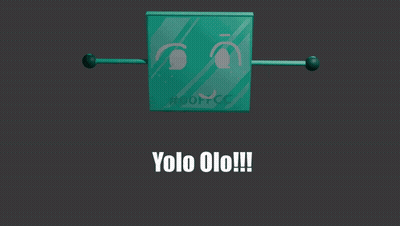 3D Green Object Saying Yolo Olo GIF