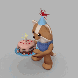 3d Happy Birthday Cat Holding Cake