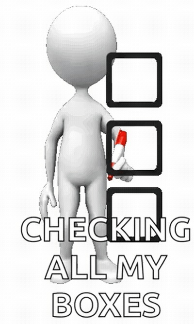 3D Man Checking Boxes With Red Checkmark GIF
