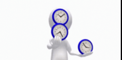 3D Man Holding Three Clocks 4:20 GIF