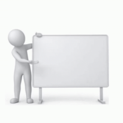 3D Man Holding White Board Saying Bobo GIF