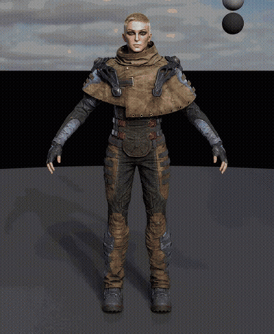 3D Man In Cape And Gloves GIF