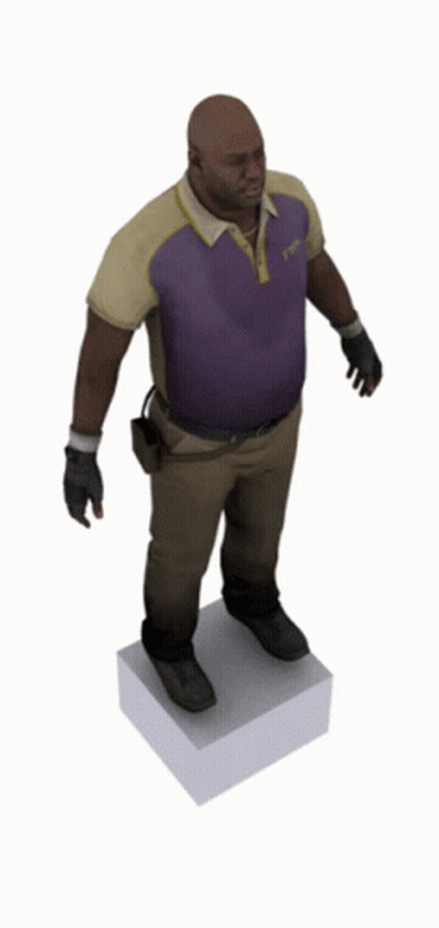 3D Man In Purple Shirt With DHL GIF