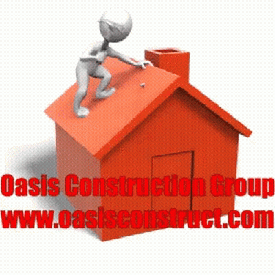 3D Man Working On Orange House Oasis Construction Group GIF