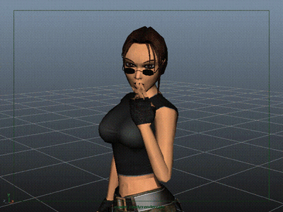 3D Model Woman Sunglasses And Gloves GIF