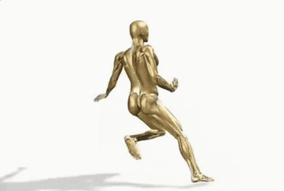3D Naked Man Running With Muscles GIF