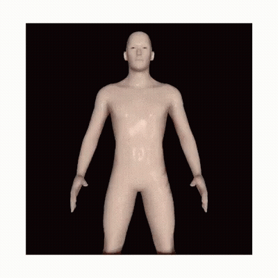 3D Naked Man With Arms Outstretched