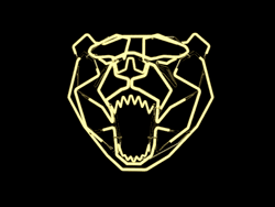 3d Neon Bear Head