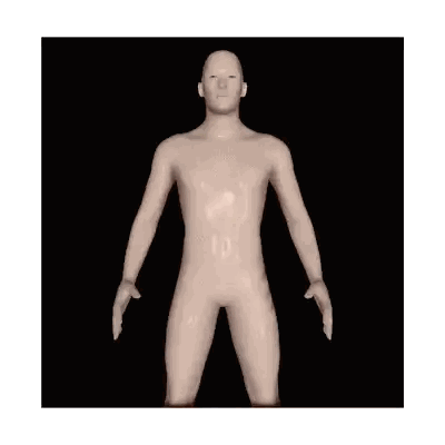 3D Nude Man Arms Outstretched Sticker