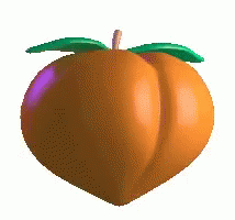 3D Orange Fruit Peach Bouncing GIF