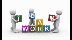 3D People Building Team Work Blocks GIF