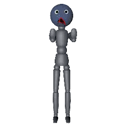 3D Person With Blue Ball On Head Sticker