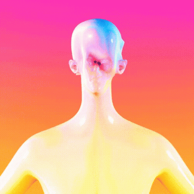3D Person With Blue Head GIF
