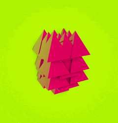 3D Pink Geometry Triangle Art GIF