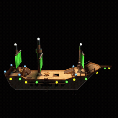 3D Pirate Ship Twitter @256Bita GIF