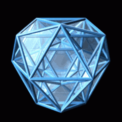 3D Revolving Crystal Glass Tesseract GIF