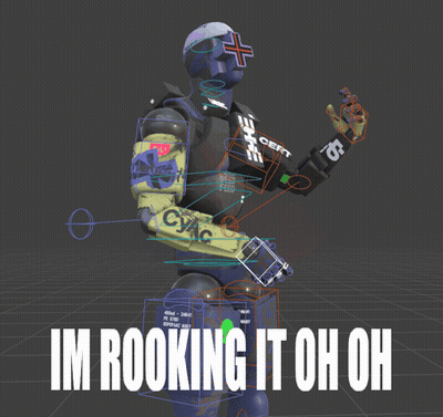 3D Robot Saying Im Rooking It Oh Oh