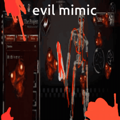 3D Robot With Purple Eyes In Dark GIF