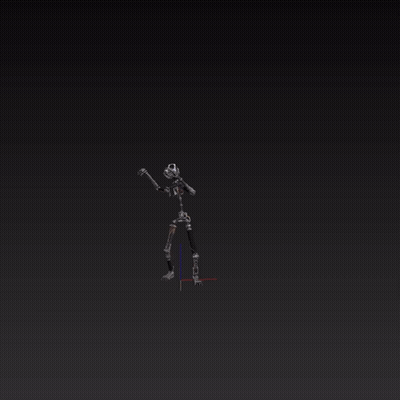 3D Robot With Red Arrow Pointing Right GIF