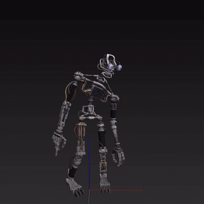 3D Robot With Red Height Line GIF