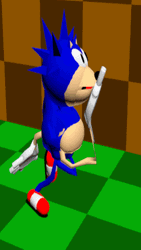 3D Sanic Running Slowly GIF