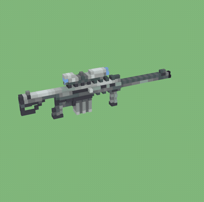 3D Sniper Rifle With Scope Green Background GIF
