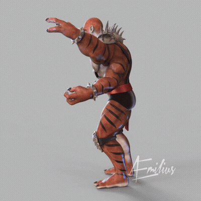 3D Tiger With Name Emilius GIF
