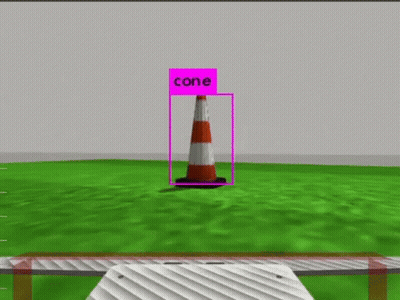 3D Traffic Cone With Purple Border GIF