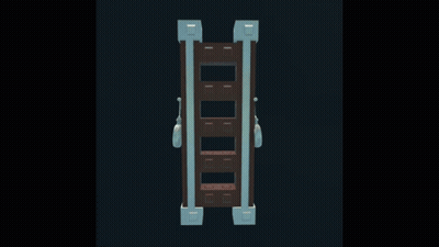 3D Wooden Ladder Against Black Wall GIF