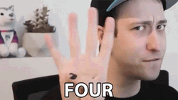 4 Man Showing His Hands With Violet Nail GIF