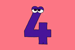 4 The Walking Number Four In Purple Color GIF