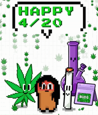 420 Cartoon Character Smoking Cigarette GIF