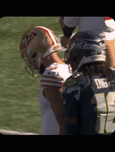 49Ers Player Next To Seahawks Player GIF