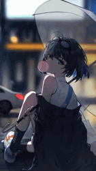 4K Anime Girl Enjoying Rain GIF