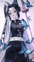4K Anime Kochou Shinobu Kimetsu No Yaiba GIF