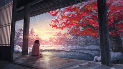 4K Anime Sakura Winter Snow GIF
