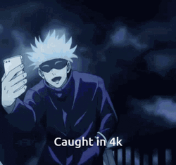 4K Anime Satoru Gojo Taking Video GIF