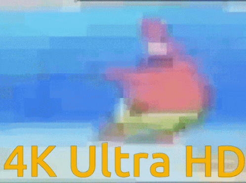 4K Ultra Hd Is Written In Yellow On A Blue Background GIF